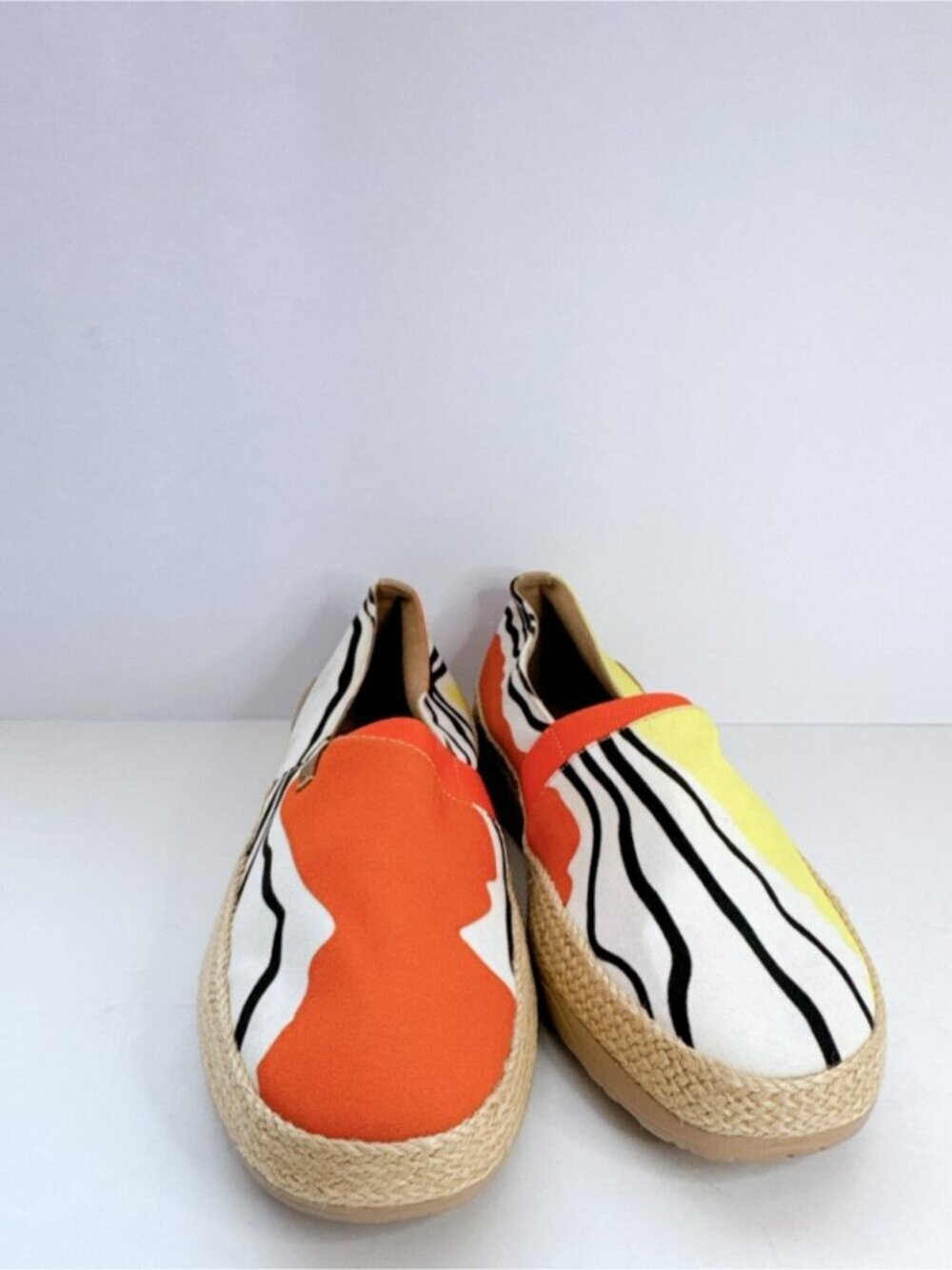 Women’s Size 9.5 UIN Orange Yellow Summer Wave Espadrille Slip-On Casual Flats